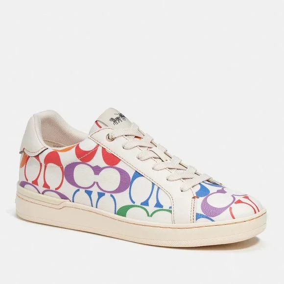 🌈 Coach Clip Low Top Sneaker In Rainbow Signature Canvas - Picture 3 of 12